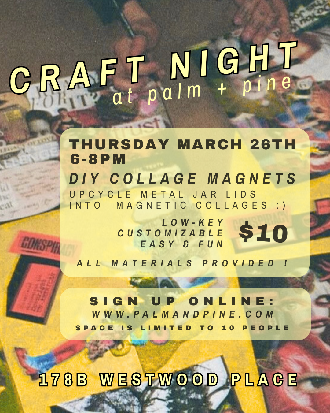 CRAFT NIGHT: COLLAGE MAGNETS !