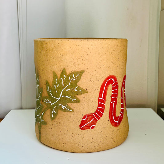 SNAKE + LEAF PLANTER - GOLDSTONE