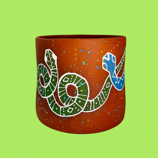 TRIPLE SNAKE PLANTER - DEEP RED TERRACOTTA