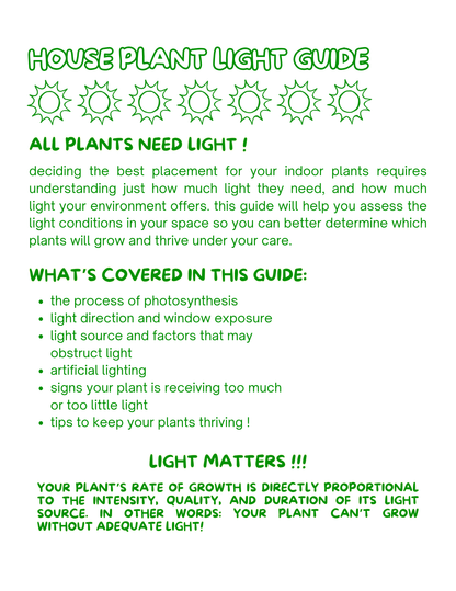 Houseplant Light Guide